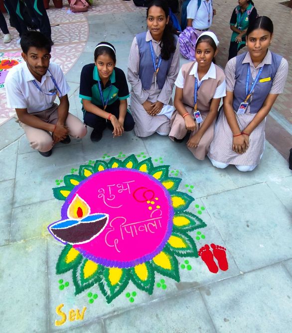 Inter-House Rangoli Making Competition at Renaissance School