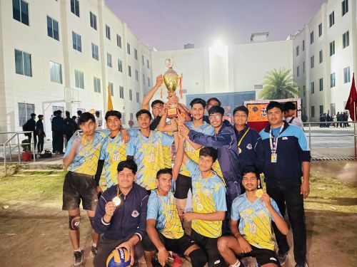 Renaissance school Boys and Girls Teams Hoist School flag along with Volleyball Champions Trophy at G D Goenka Public School, Greater Noida
